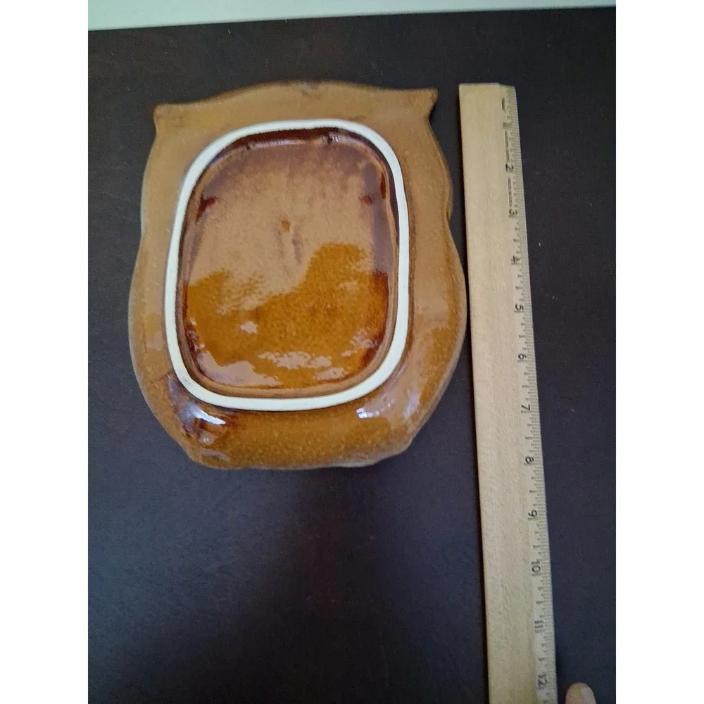 Vintage Ceramic Glazed Barn Owl Dish For Candy, Nuts, Trinkets or Wall Decor